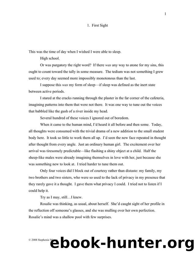 MIDNIGHT SUN rough draft by Stephenie Meyer free ebooks download